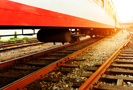 Fast-moving train, motion blur picture.の写真素材