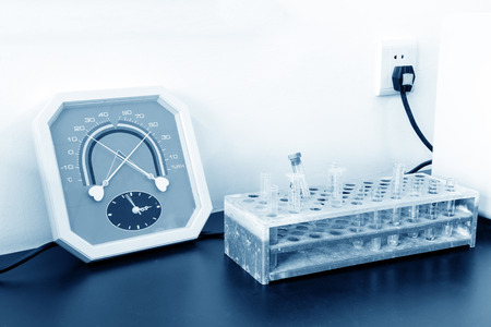 A corner of the laboratory, test tubes and quartz.の写真素材