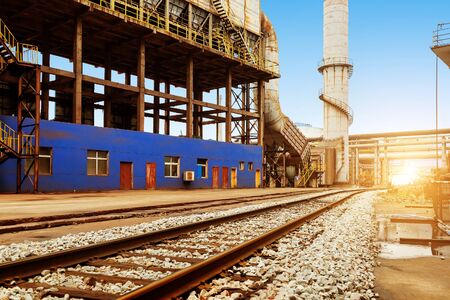 Iron and steel industry landscape, Shanghai, China.の写真素材