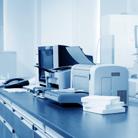 Modern Office, PC, printers and copiers and other equipment.