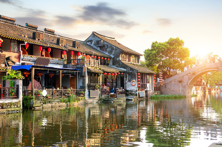 Xitang ancient town , Xitang is first batch of Chinese historical and cultural town, located in Zhejiang Province, China.の写真素材