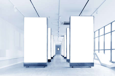 Indoor galleries and an empty picture frameのeditorial素材