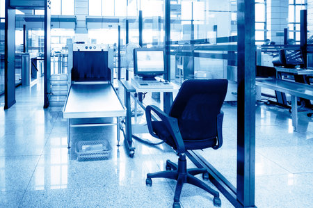 Airport security check with metal detector X ray