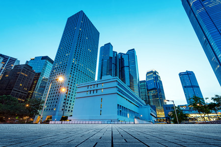 Hong Kong night, the city's modern high-rise.のeditorial素材