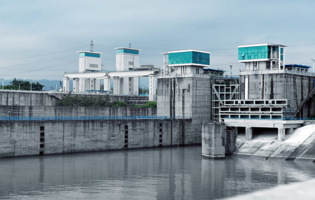 The famous Gezhouba large water conservancy in China's Yangtze River.