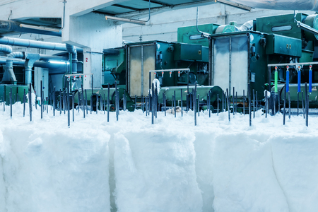 Features of carding machine in textile millの写真素材