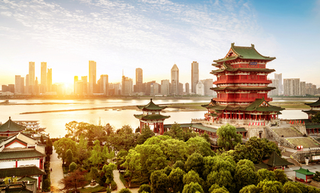 Tengwang Pavilion,Nanchang,traditional, ancient Chinese architecture, made of wood.のeditorial素材
