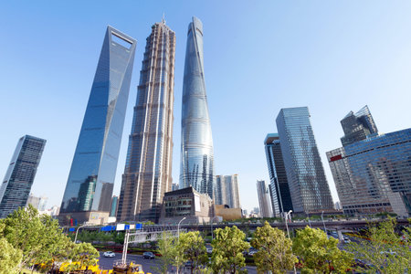 The landmark building of Lujiazui Financial District, Shanghai, china.