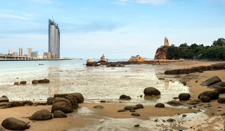 Xiamen Gulangyu, China Fujian beach at dusk landscape.のeditorial素材