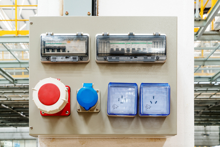 Large car production line control box close - upの写真素材
