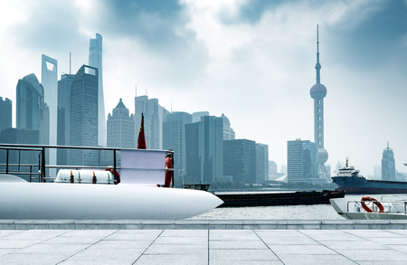 Shanghai skyline with modern urban skyscrapers, Chinaの写真素材