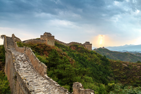 great wall the landmark of china and beijingの写真素材