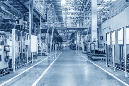 Modern automobile production line, automated production equipment.のeditorial素材