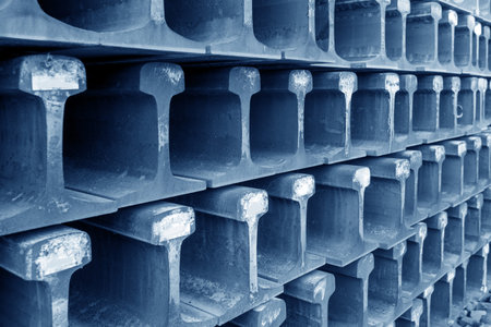 Rails stacked togetherの写真素材