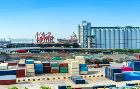 Large container terminal, Lianyungang, China.
