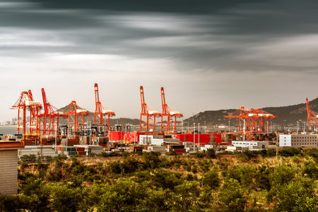 Large container terminal, Lianyungang, China.
