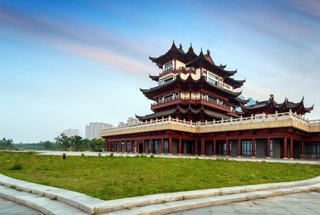 Classical building on the edge of Di Dang Lake, Shaoxing, China.Translation:"Lotus Court"のeditorial素材