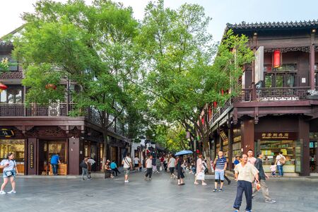 NANJING, CHINA - JUNE 11, 2018: Commercial pedestrian street in Confucius Temple, Nanjing, Jiangsu Province, China.のeditorial素材