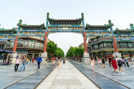 BEIJING, CHINA - June 26, 2019: Tourists at Qianmen, where is the gate in Beijing's historic city wall. Located at the south of Tiananmen Square in Beijing.のeditorial素材