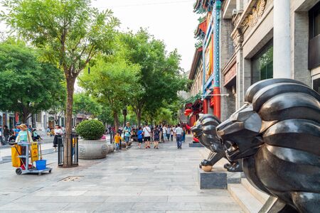 BEIJING, CHINA - June 26, 2019: Tourists at Qianmen, where is the gate in Beijing's historic city wall. Located at the south of Tiananmen Square in Beijing.のeditorial素材