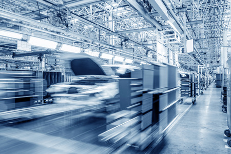 Modern automobile production line, automated production equipment.のeditorial素材