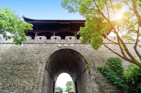 Ancient City Building, Shaoxing, Zhejiang, China.Translation:"Thinking about the nature of things"のeditorial素材