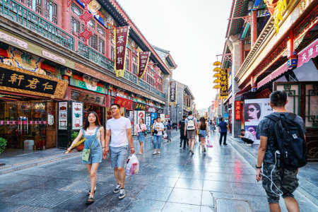 TIANJIN, CHINA - JUNE 21, 2019:Tianjin Ancient Culture Street, located outside the east gate of the northeast corner of Nankai District, Tianjin, is mainly engaged in cultural supplies.のeditorial素材