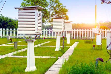 The weather station in the forestの写真素材