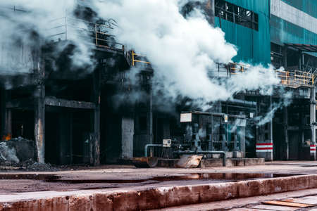 The exterior of the steel plant being producedの写真素材