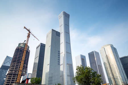 High-rise buildings in the financial district of the city, Beijing, China.の写真素材