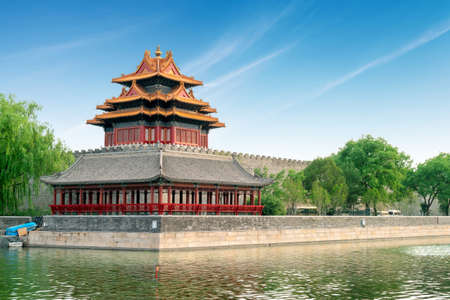 Beijing, China at the outer moat corner of the Forbidden City.のeditorial素材