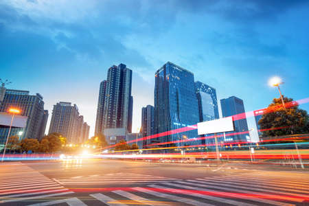 Night view of Guiyang Financial District, Guizhou, China.の写真素材