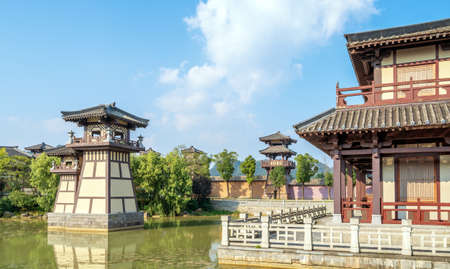 Beautiful summer, ancient city park in Guizhou, China.のeditorial素材