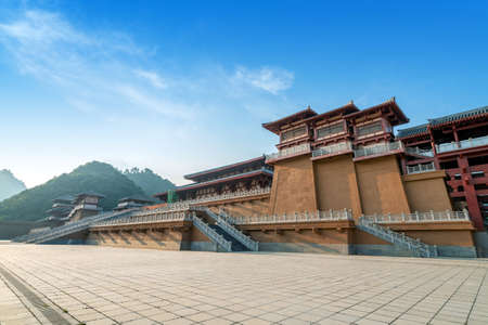 Qin and Han ancient city park, Guizhou, China.のeditorial素材
