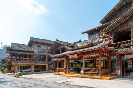 Guizhou,CHINA-SEPTEMBER 1,2020: Xijiang Qianhu Miao Village is the largest Miao village in China and even the world.のeditorial素材