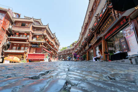 Guizhou,CHINA-AUGUST 29, 2020: Shiban Street was built in 1368 AD and is an ancient post road from Guizhou to Guangxi.のeditorial素材