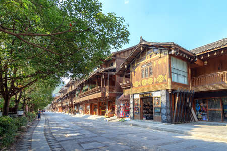 Guizhou,CHINA-SEPTEMBER 1,2020: Xijiang Qianhu Miao Village is the largest Miao village in China and even the world.のeditorial素材