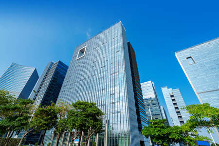 Modern skyscrapers in the business district, Xiamen, China.の写真素材