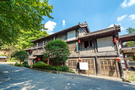 Chinese style traditional wooden buildingのeditorial素材