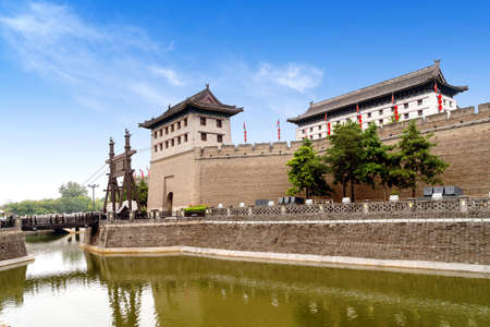 City wall of Xi'an, Yongning Gate, Sothern Gateのeditorial素材
