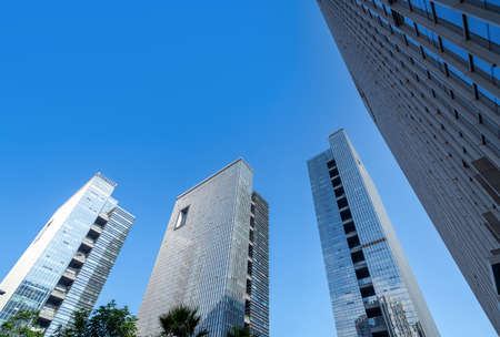 Modern skyscrapers in the business district, Xiamen, China.の写真素材