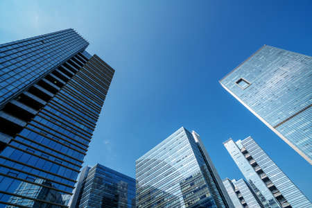 Modern skyscrapers in the business district, Xiamen, China.の写真素材