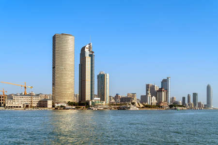 Sea and city view of Xiamen, Chinaの写真素材