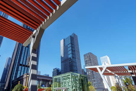 Modern skyscrapers in the business district, Guiyang, China.の写真素材