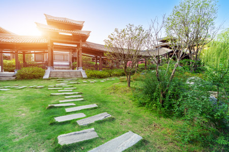 Chinese style classical garden, Guizhou, Chinaの写真素材