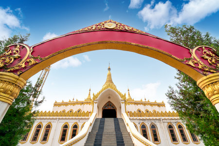 Myanmar is "the country of pagodas", and 85% of the people in the country believe in Buddhism.の写真素材