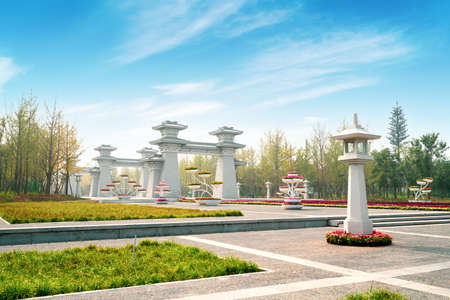 City Park Plaza, Luoyang, Henan, China.の写真素材