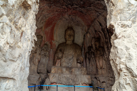 Longmen Grottoes with Buddha's figures are Starting with the Northern Wei Dynasty in 493 AD. It is...