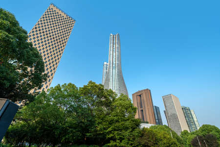 Modern buildings in Hangzhou Chinaの写真素材