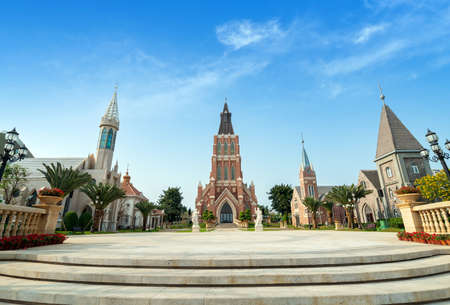 The church building on Haihua Island, Hainan, Chinaの写真素材